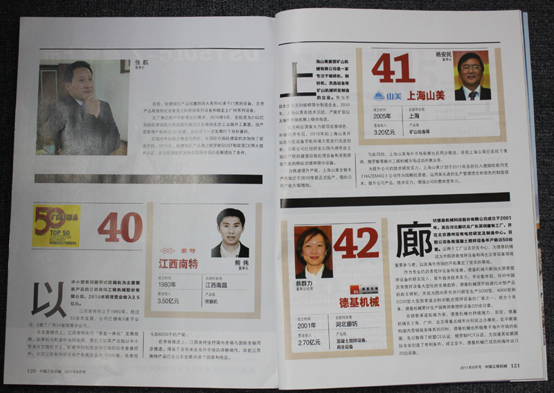 上海山美荣获中国工程机械制造商50强