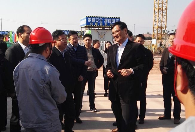 浙江副省长一行参观山美承建的金华建筑垃圾资源化项目现场