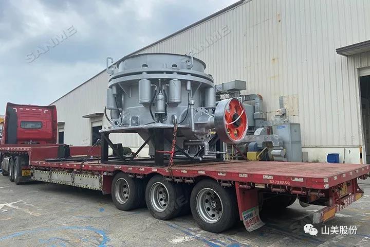 发货|上海山美股份高性能液压圆锥破碎机助力辽宁年产200万吨花岗岩砂石骨料项目