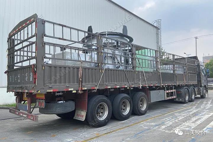 发货|上海山美股份高性能液压圆锥破碎机助力辽宁年产200万吨花岗岩砂石骨料项目