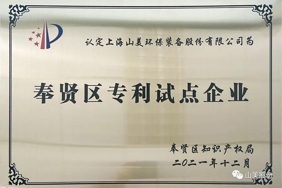 荣誉接踵而至，上海山美股份再获表彰：获评为上海市奉贤区试点企业